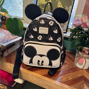 Loungefly Disney Mickey Mouse Black and White Mini Backpack